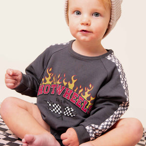 Baby Kids Bamboo Pajamas — Hot Wheels™ Final Lap Bubble Sweatshirt — Image 1