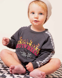 Baby Kids Bamboo Pajamas — Hot Wheels™ Final Lap Bubble Sweatshirt — Image 1