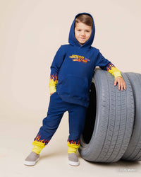 Baby Kids Bamboo Pajamas — Hot Wheels™ Speed Club Hooded Jogger Set — Image 1