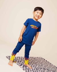 Baby Kids Bamboo Pajamas — Hot Wheels™ Speed Club Short Sleeve Pajama Set — Image 1