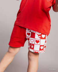 Baby Kids Bamboo Pajamas — Hot Wheels™ Heart Beep Pull-On Shorts — Image 1