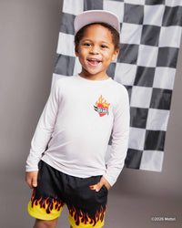 Baby Kids Bamboo Pajamas — Hot Wheels™ Wheelie Long Sleeve Raglan Shirt — Image 1
