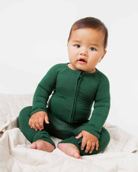 Baby Kids Bamboo Pajamas — Ever So Green Convertible Romper — Image 1