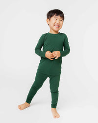 Baby Kids Bamboo Pajamas — Ever So Green Long Sleeve Pajama Set — Image 1