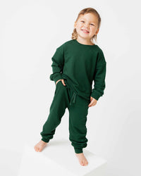 Baby Kids Bamboo Pajamas — Ever So Green Relaxed Fit Jogger Set — Image 1