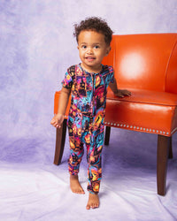 Baby Kids Bamboo Pajamas — I Haunt It That Way Short Sleeve Romper — Image 1