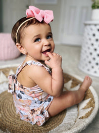 Baby Kids Bamboo Pajamas — A Little MOOdy Bubble Romper — Image 1