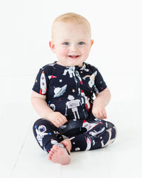 Baby Kids Bamboo Pajamas — I Need Space Romper - Short Sleeves — Image 1