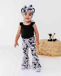 Baby Kids Bamboo Pajamas — In a Good Moo-D Top & Bell Bottoms Set — Image 1