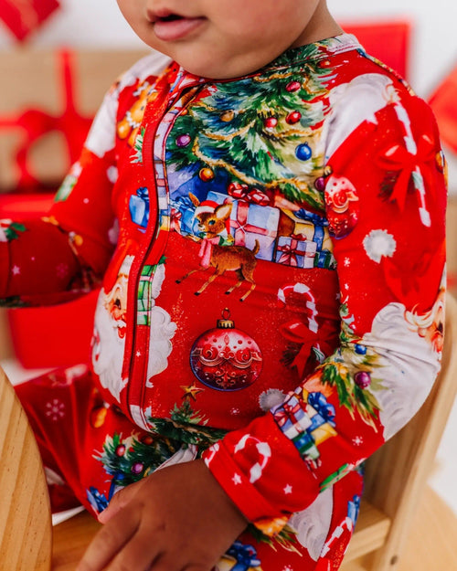 Baby Kids Bamboo Pajamas — In The Nick Of Time Footie — Image 9