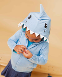 Baby Kids Bamboo Pajamas — Shark Week™ Jaws & Effect Reversible Jacket — Image 1