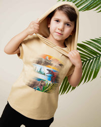 Baby Kids Bamboo Pajamas — Jurassic World™ Adventure Short Sleeve Hoodie — Image 1