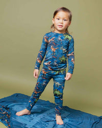 Baby Kids Bamboo Pajamas — Jurassic World™ Long Sleeve Pajama Set — Image 1