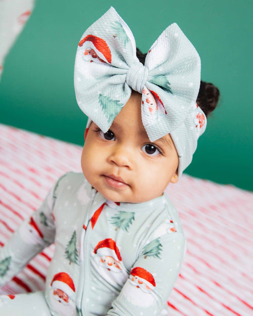 Baby Kids Bamboo Pajamas — Just BeClause Biggie Bow — Image 1