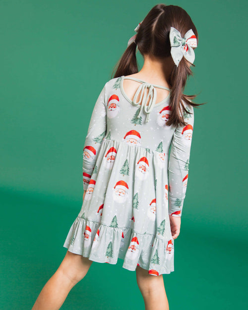 Baby Kids Bamboo Pajamas — Just BeClause Long Sleeve Dress & Shorts Set — Image 6