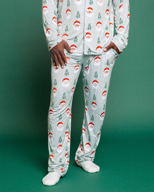 Baby Kids Bamboo Pajamas — Just BeClause Men's Collar Shirt & Pants Set — Image 4