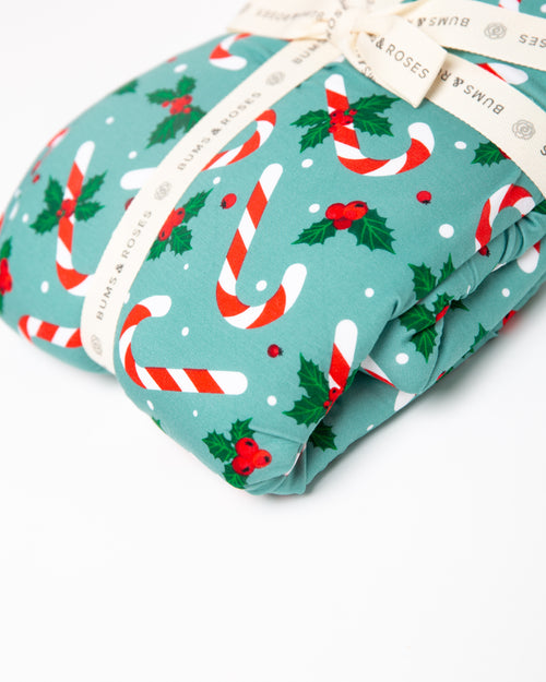 Baby Kids Bamboo Pajamas — Candy Cane Lane Bum Bum Blanket - Plush — Image 2