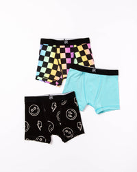 Baby Kids Bamboo Pajamas — Watts Up! 3-Pack Boy's Boxer Brief Underwear — Image 1
