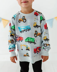 Baby Kids Bamboo Pajamas — Keep on Truckin’ Crew Neck Sweatshirt — Image 1