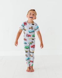 Baby Kids Bamboo Pajamas — Keep on Truckin’ Short Sleeve Two-Piece Pajama Set — Image 1