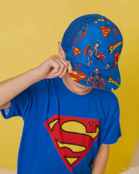 Baby Kids Bamboo Pajamas — SUPERMAN™ Kryptonite Crusher Hat — Image 1
