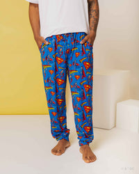 Baby Kids Bamboo Pajamas — SUPERMAN™ Kryptonite Crusher Men's Pants — Image 1