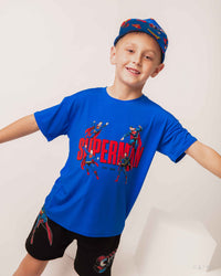 Baby Kids Bamboo Pajamas — SUPERMAN™ Kryptonite Crusher T-Shirt — Image 1