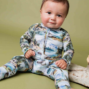 Baby Kids Bamboo Pajamas — Bums Goes Camping Convertible Romper Bundle — Image 5