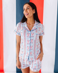 Baby Kids Bamboo Pajamas — Liberty & Bows for All Women's Collar Shirt & Shorts Set — Image 1