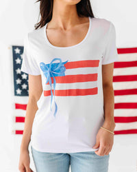 Baby Kids Bamboo Pajamas — Liberty & Bows for All Women's Short Sleeve T-Shirt — Image 1