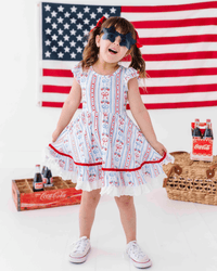 Baby Kids Bamboo Pajamas — Liberty & Bows for All Cap Sleeve Party Dress & Shorts Set — Image 1