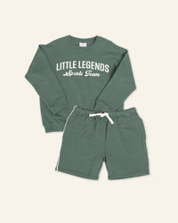 Baby Kids Bamboo Pajamas — Little Legends Crew Neck & Varsity Shorts Bundle — Image 1