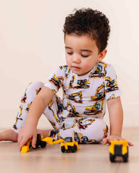 Baby Kids Bamboo Pajamas — Load & Behold Short Sleeve Two-Piece Pajama Set — Image 1