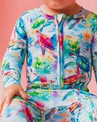 Baby Kids Bamboo Pajamas — The Turtle Package Convertible Romper — Image 1