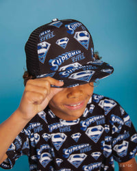 Baby Kids Bamboo Pajamas — SUPERMAN™ Man of Steel Hat — Image 1