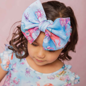 Baby Kids Bamboo Pajamas — Mermaid to Be Biggie Bow — Image 1