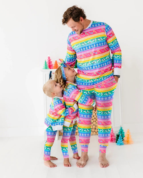 Baby Kids Bamboo Pajamas — Merry And Bright Crew Neck Sweatshirt — Image 3