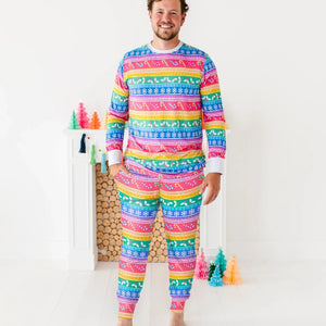 Baby Kids Bamboo Pajamas — Merry And Bright Men's Long Sleeve Shirt - DO NOT UNHIDE — Image 1