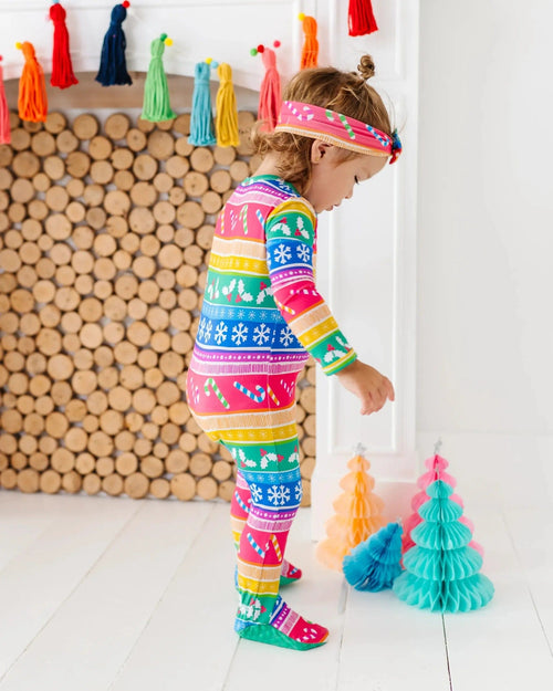 Baby Kids Bamboo Pajamas — Merry And Bright Footie — Image 12