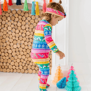 Baby Kids Bamboo Pajamas — Merry And Bright Footie — Image 1
