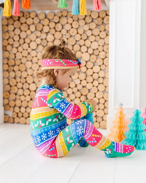 Baby Kids Bamboo Pajamas — Merry And Bright Footie — Image 7