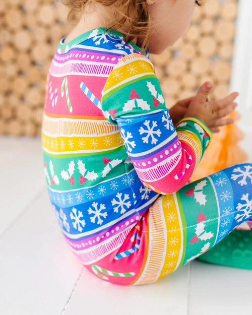 Baby Kids Bamboo Pajamas — Merry And Bright Footie — Image 10