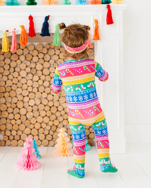 Baby Kids Bamboo Pajamas — Merry And Bright Footie — Image 9