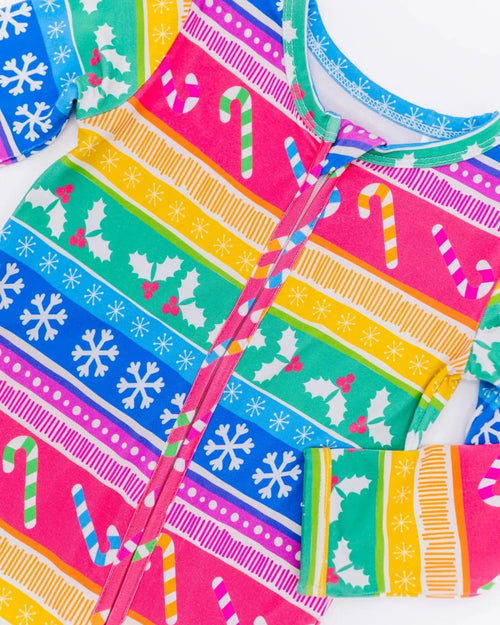 Baby Kids Bamboo Pajamas — Merry And Bright Footie — Image 4