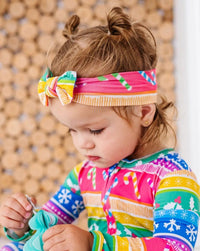 Baby Kids Bamboo Pajamas — Merry And Bright Headwrap — Image 1