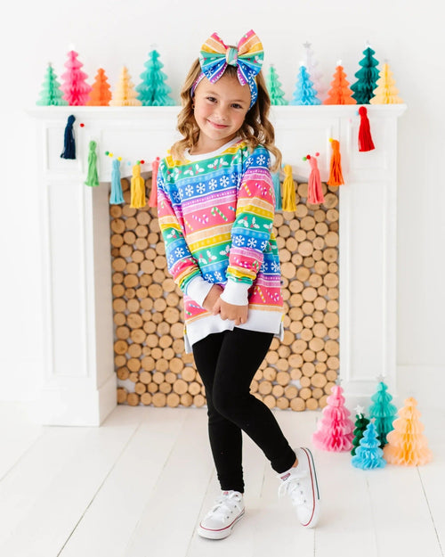 Baby Kids Bamboo Pajamas — Merry And Bright Biggie Bow — Image 3