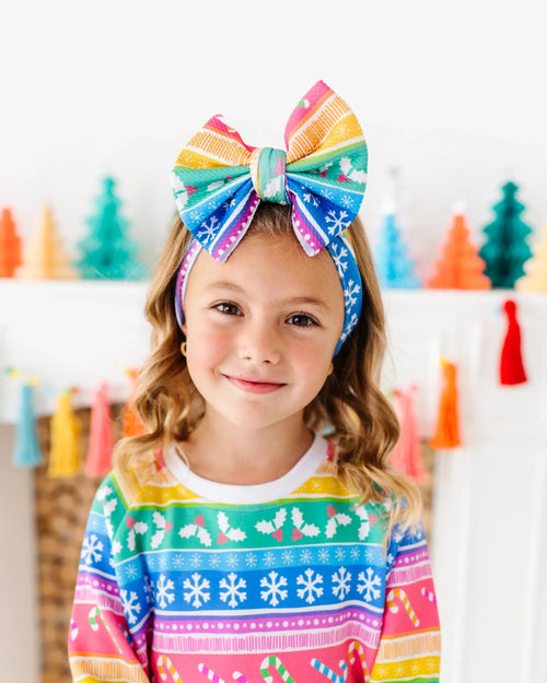 Baby Kids Bamboo Pajamas — Merry And Bright Biggie Bow — Image 1
