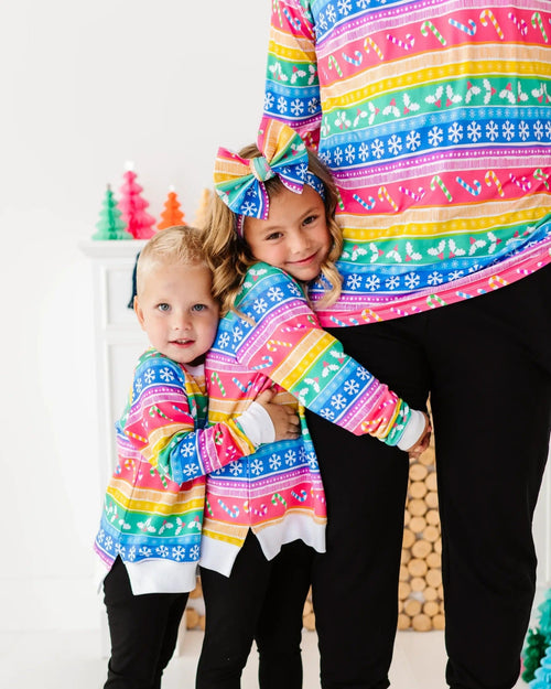 Baby Kids Bamboo Pajamas — Merry And Bright Biggie Bow — Image 5