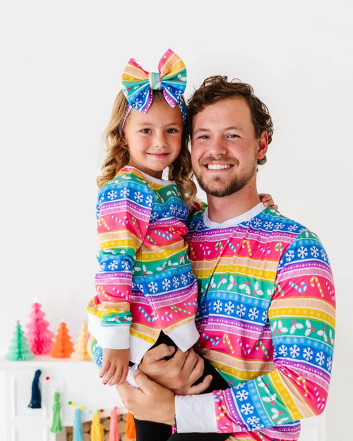 Baby Kids Bamboo Pajamas — Merry And Bright Biggie Bow — Image 6