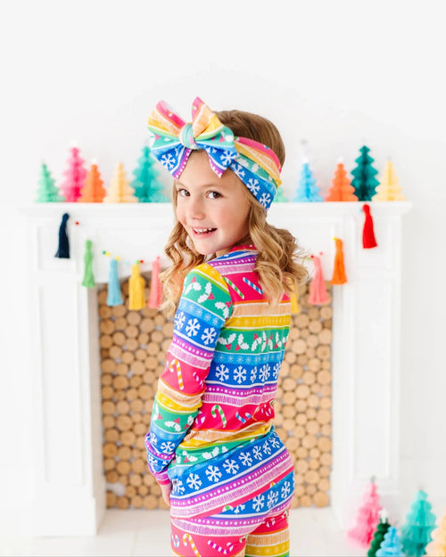 Baby Kids Bamboo Pajamas — Merry And Bright Biggie Bow — Image 7